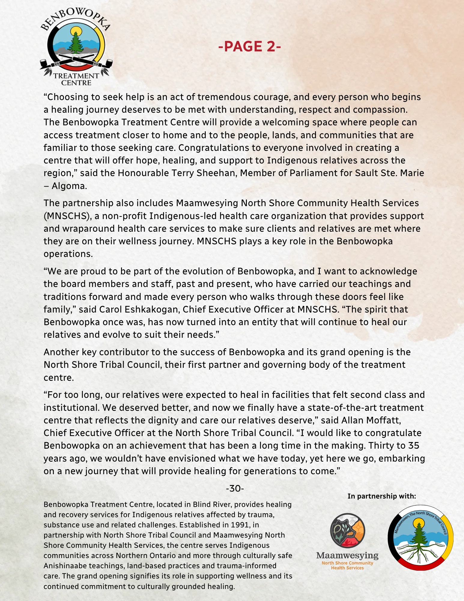 Benbowopka Press Release Page 2