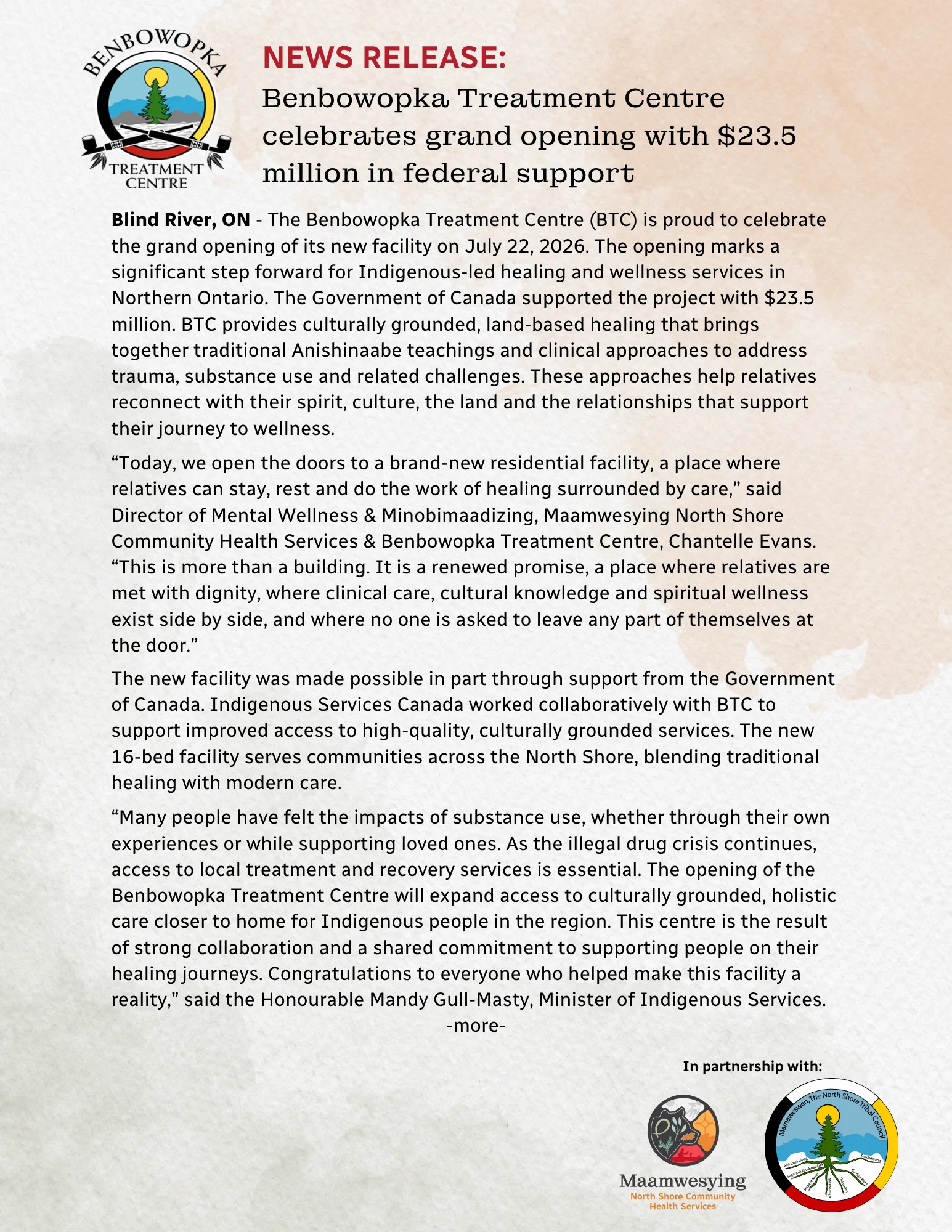 Benbowopka Press Release Page 1